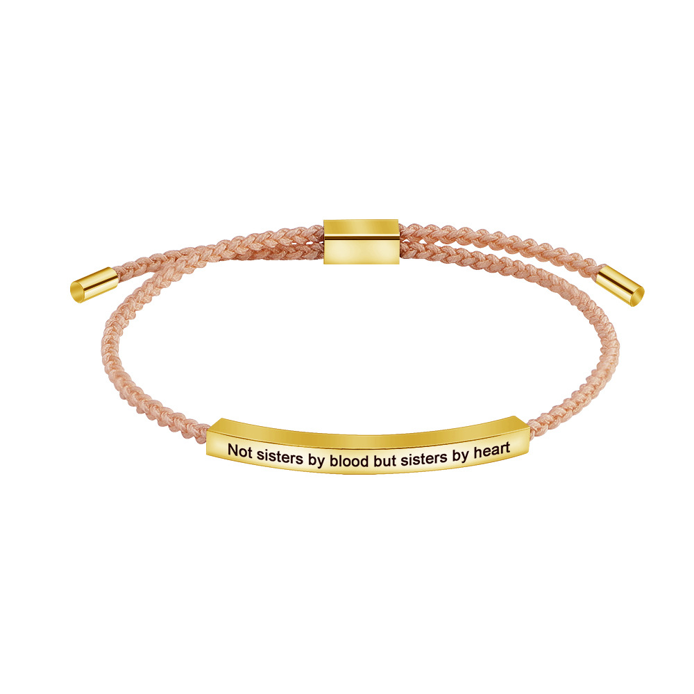 Bracelet doré corde rose g3713