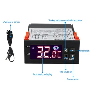 Controlador de temperatura digital para microordenador, interruptor de control de temperatura del termostato, 110-220V, 12V, 24V - Product Image 4