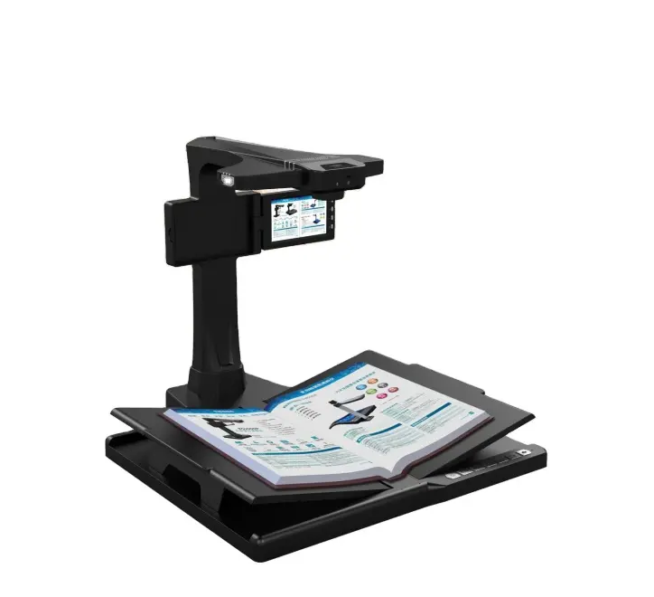 Escáner de libros asistido por láser Eloam 28MP A3 con pantalla de vista previa y soporte para libros en forma de V