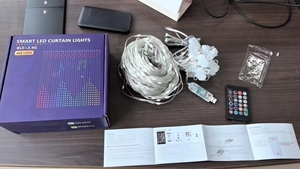 Cadena de luces de cortina de imagen DIY inteligente, Control Bluetooth de aplicación, Sinfonía, luz RGB, programación inteligente, cadena de luces LED, decoración de guirnalda