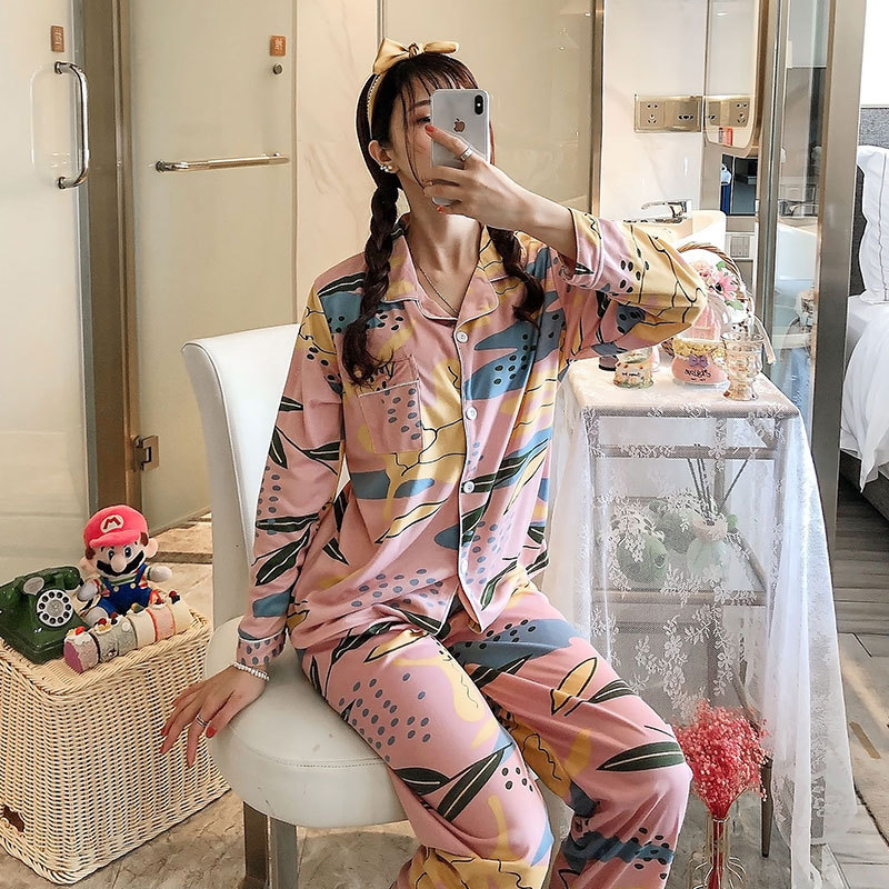 Set cardigan lungo a foglie S