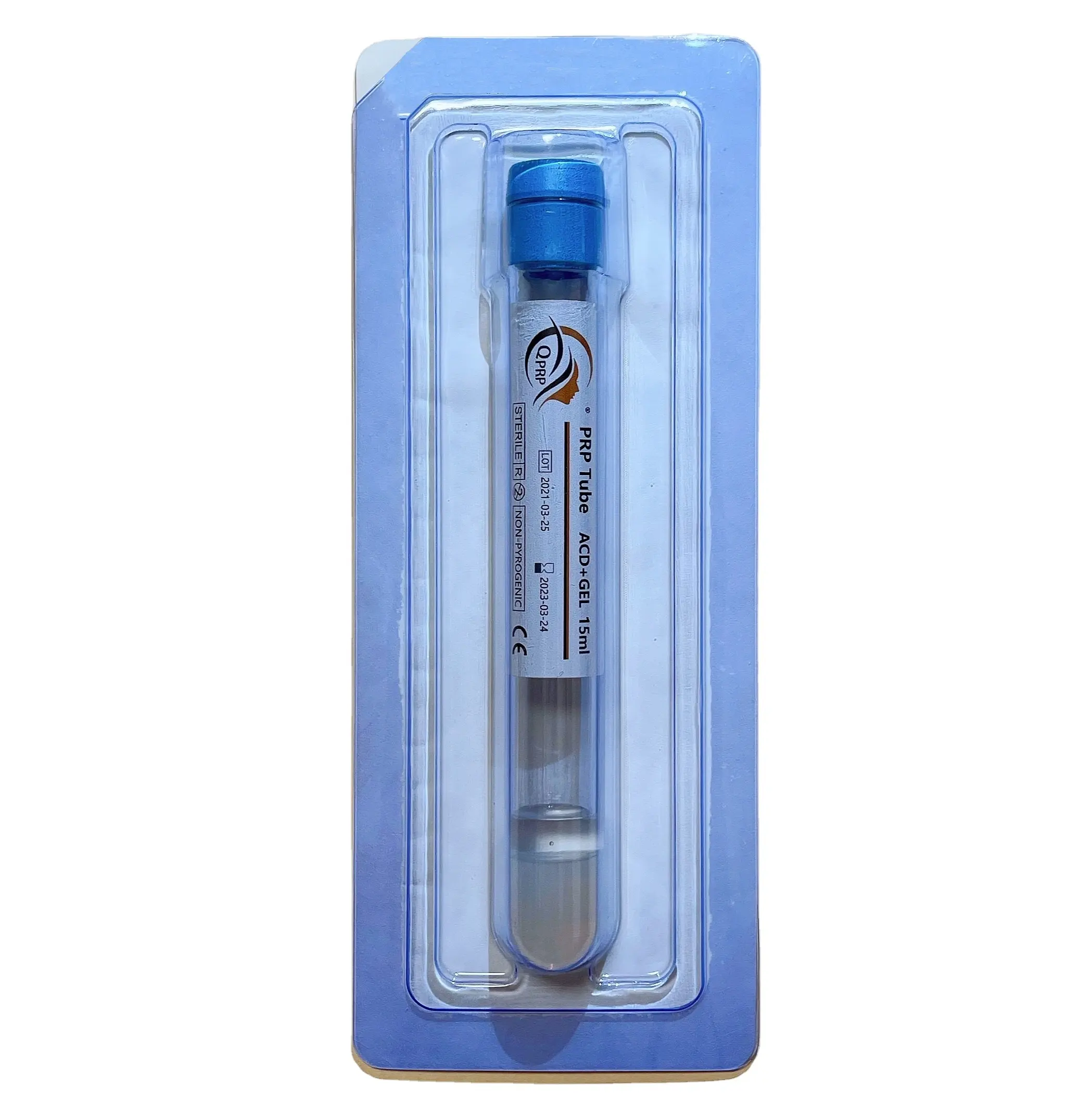 High Concentration 15ml Glass And Plastic PRP Tubes With Gel And Anticoagulant