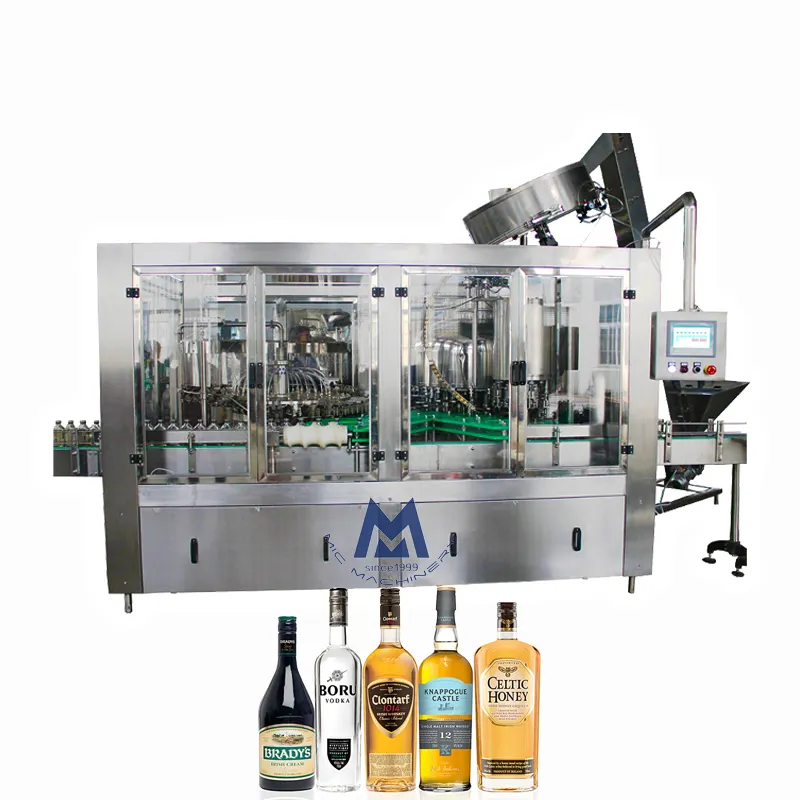 Macchina di rifornimento automatica della bottiglia di vetro del produttore della linea di tappatura dell'imbottigliamento del succo di vino 3 in1 monoblocco