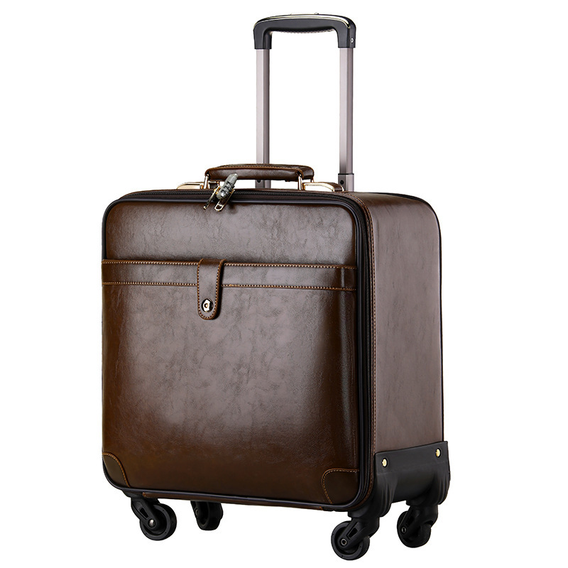 Boîte d'embarquement de peau d'huile brune