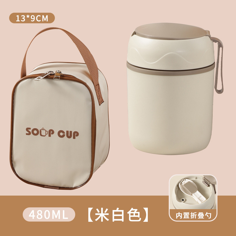 Tasse à petit-déjeuner blanche 304m - mousse - 500ml - sac isotherme