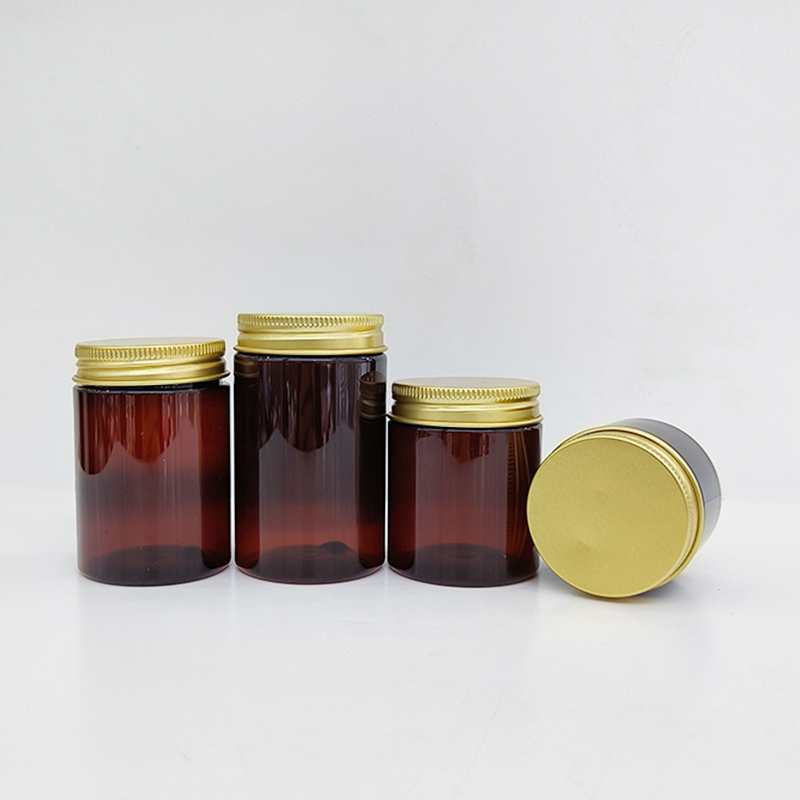 Ambre avec couvercle en aluminium doré