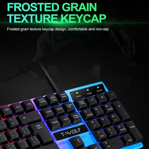 Nuevo diseño TWOLF TF230 LED Light 104 Keys Wired Computer Gaming Teclado Juegos Keyboard and Mouse Combos Kit set para PC Gamer