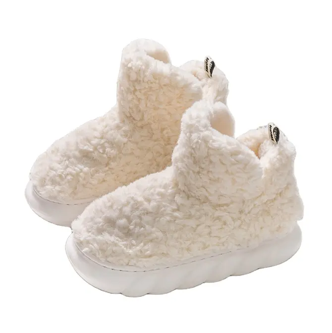 Youki stivali da neve invernali con suola spessa per il calore domestico scarpe in peluche e spesse in cotone antiscivolo per le donne