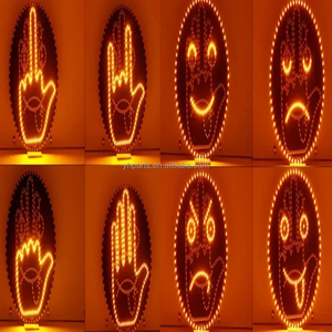 ไฟ YFG3แสดงอารมณ์แบบ LED พร้อมรอยยิ้มบนหน้าต่างด้านหลังไฟกระพริบเตือนแบบมัลติฟังก์ชั่น - Product Image 5
