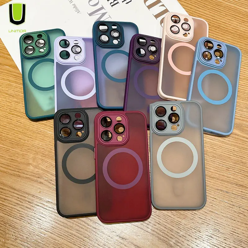 Para iPhone 11 12 13 14 15 Pro Max funda mate esmerilada funda de teléfono diseño de lujo personalizado al por mayor funda magnética para teléfono