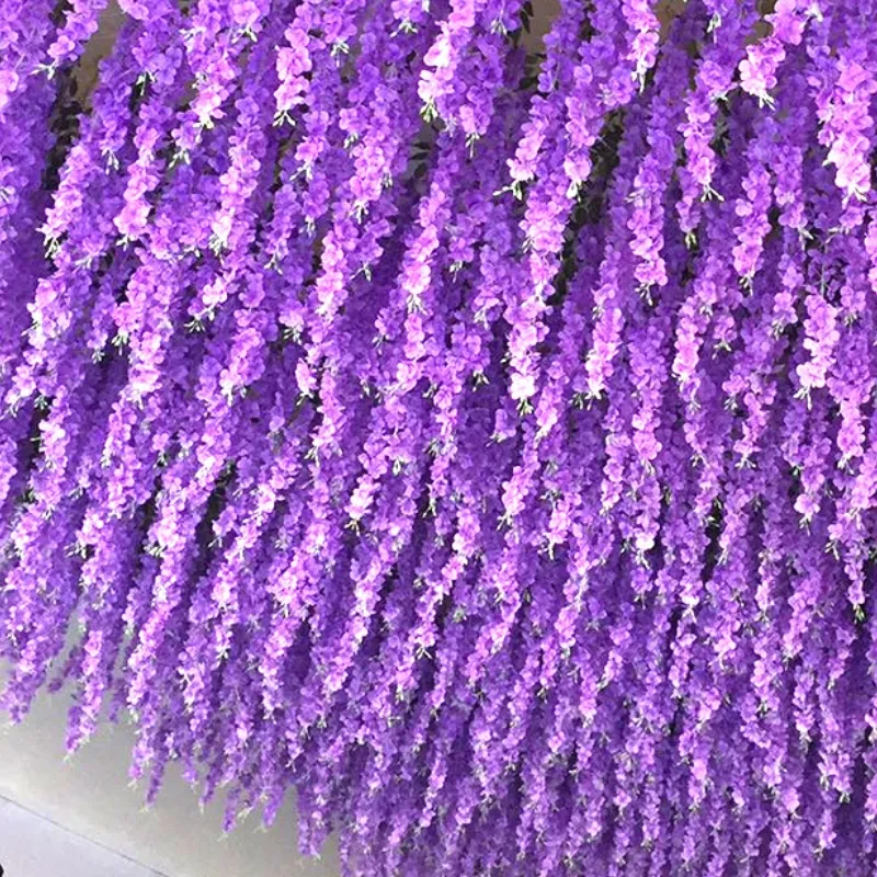 Decoraciones de boda de alta calidad Densidad Flor de glicinia artificial Flores colgantes Glicinia artificial