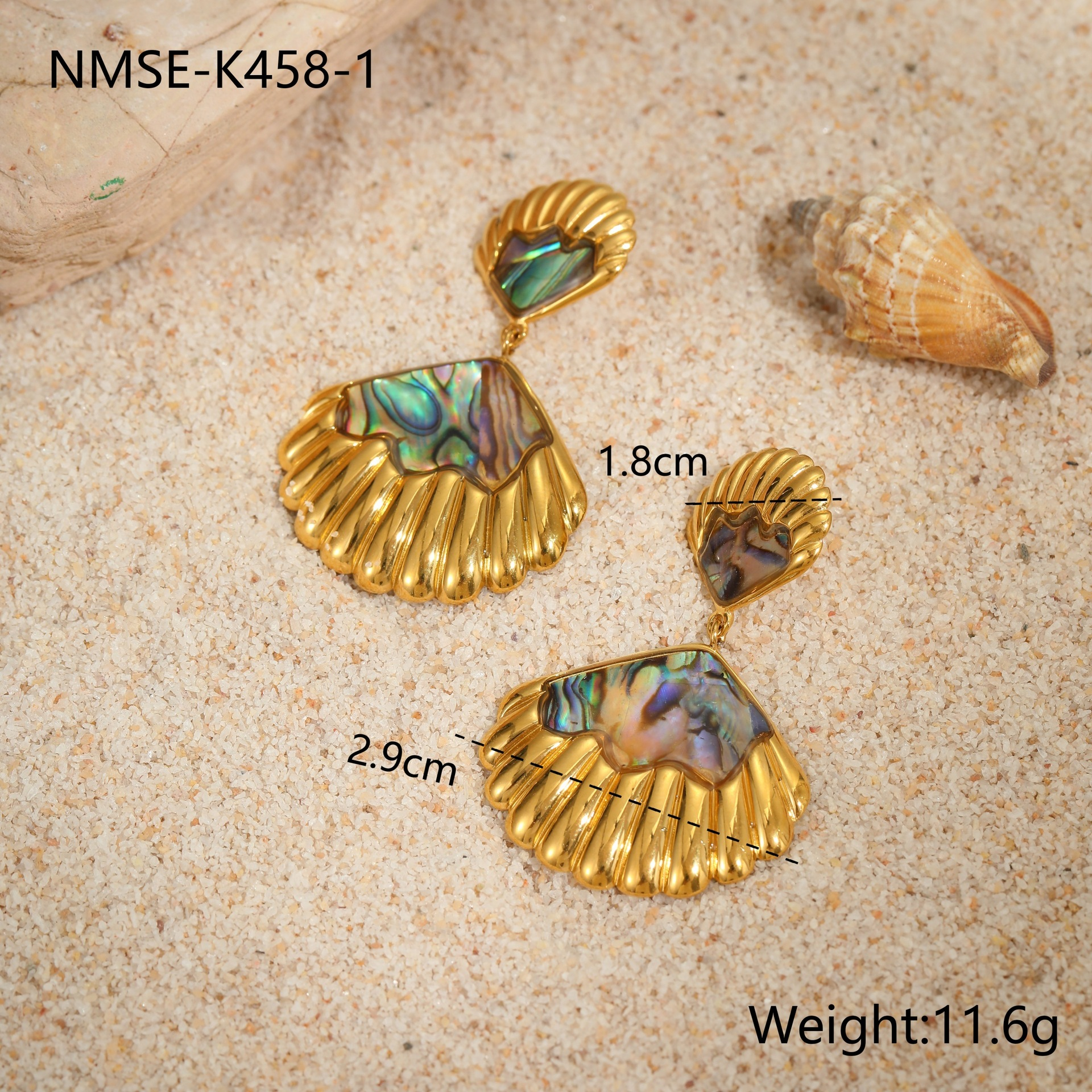 ต่างหูเปลือกหอยขนาดใหญ่ NMSE-K458-1