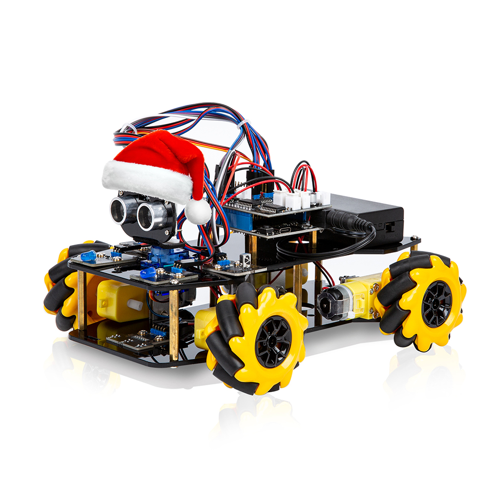 Christmas New Year gift Smart Robot Car Kit 4WD Remote Control Car for <strong>Arduino</strong> IDE Programming STEM Education Science Coding Kit