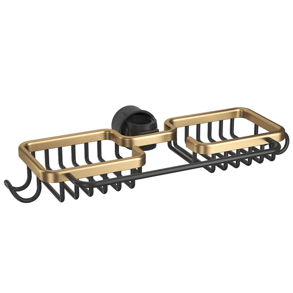 Black & Gold double basket with pole