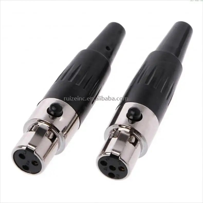 Mini XLR 3 spina femmina a 4 Pin connettore per microfono Audio XLR piccolo per saldatura microfono dritto