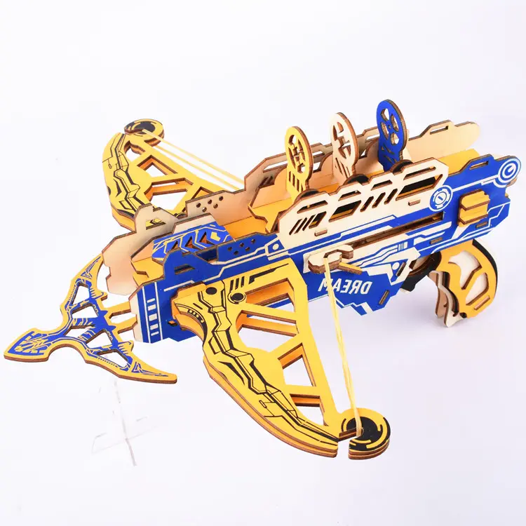 Ventas al por mayor ballesta pistola tiro con arco caza ballesta juguete mini China ballesta 3D rompecabezas de madera