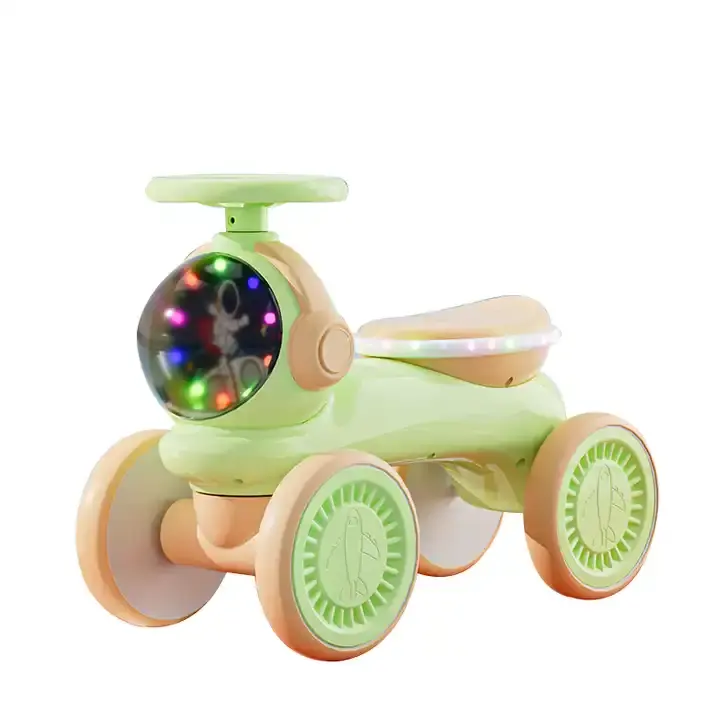 Coche oscilante robot de dibujos animados de rueda ampliada/coche giratorio multifuncional para niños pequeños con luz y música