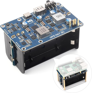 Aismartlink WAVESHARE UPS HAT (E), Compatible con Raspberry Pi 5/4B/3B +, carga rápida bidireccional, salida de 5V 6A - Product Image 1
