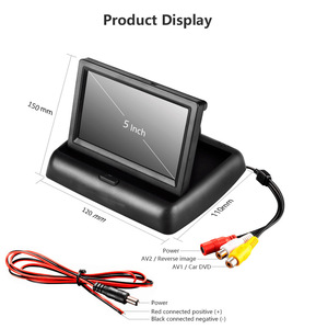 12V/24V DC 5 pulgadas TFT LCD Monitor de respaldo de Vista trasera con función RGB Car Flip down Dashboard Desktop Placement 1 año de garantía - Product Image 3