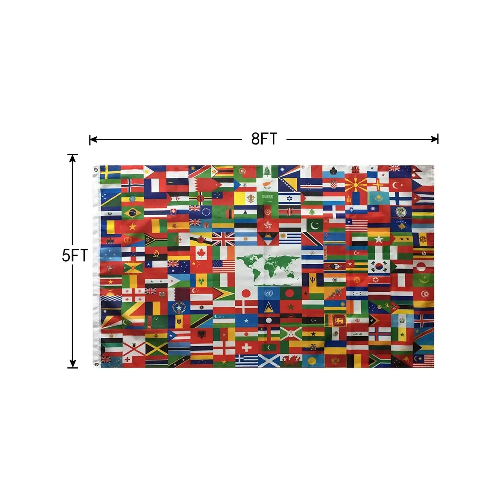 Benutzer definierte Größe Beliebte Multi nationale Banner Polyester Printed World Games Kunden spezifische World Country Flags