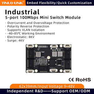 YN-IES10501-V-Plug-and-Play công nghiệp Mini mô-đun chuyển đổi, auto-đàm phán <span class=keywords><strong>VLAN</strong></span> chuyển đổi nhanh 5 cổng Ethernet chuyển đổi 100Mbps Board - Product Image 2