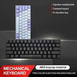 Custom Classic Back White 61 Keys 60% Teclado mecánico portátil Hotswappable Triple Mode Keyboard para computadora - Product Image 2