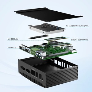 SmallPC Ordenador portátil sin ventilador Caja de metal Core I7 10810U USB LAN COM GPIO Control de automatización Mini PC - Product Image 5