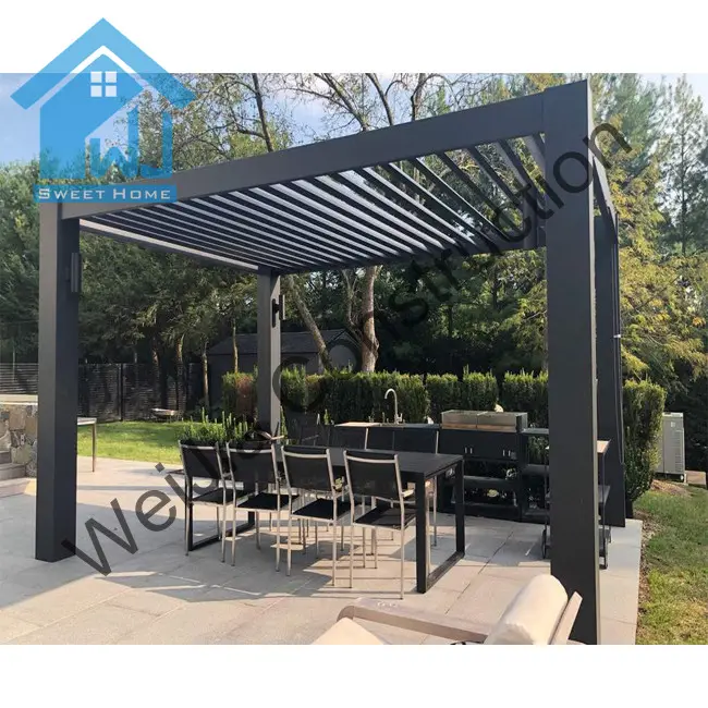 Gazebo Pavilion 3x4 para jardín, pérgola bioclimática de aleación de aluminio 6063-T5 para todas las estaciones, gran oferta, Año Nuevo, 2019