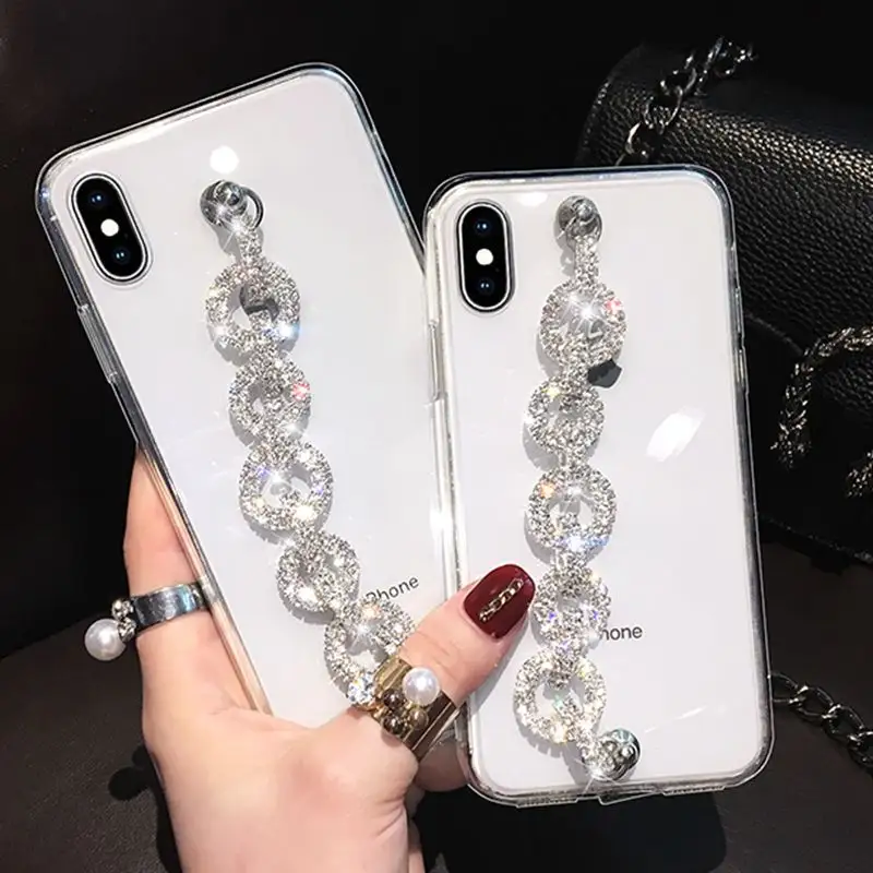 Funda de teléfono transparente para iPhone, carcasa lujosa de diamante brillante para iPhone 11 12 13 14 pro max X XS MAX XR 8 7 6 Plus 5S