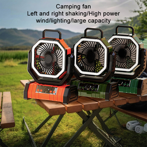 20000 10000mAh Wiederauf ladbare Outdoor-Camping lampe mit Lüfter haken Fernbedienung Tragbarer Lüfter Drehbarer Zelt ventilator zum Angeln Wandern