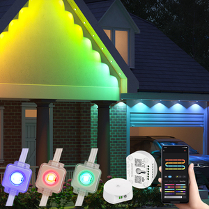 Profilo esterno in alluminio permanente RGB pietra preziosa illuminazione natale LED Pixel nodo con programma o illuminazione programmabile