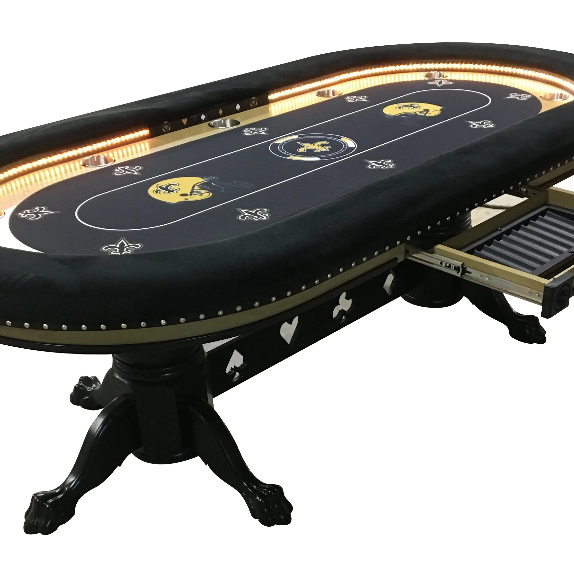 Lüks Poker masası yengeç bacak kumar masa LED Casino masa USB