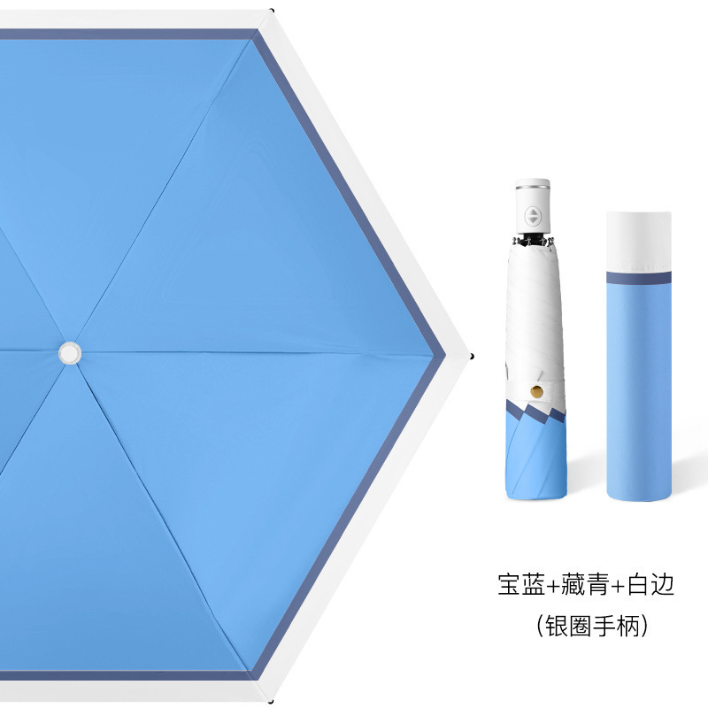Bleu saphir + bleu marine + bord blanc (poignée anneau argenté)