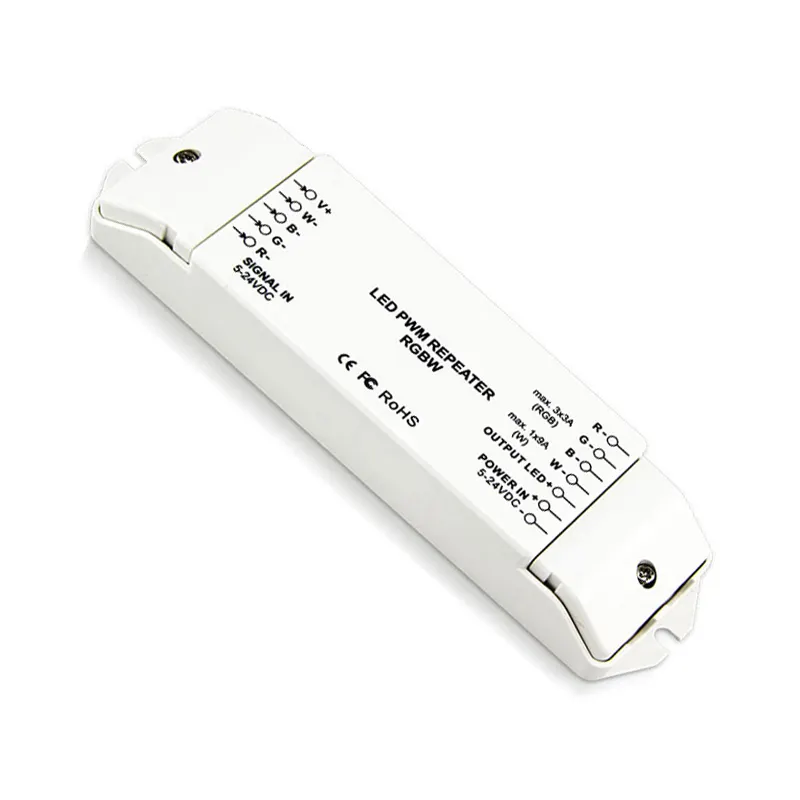 Amplificador de Sinal RGBW DC 5V 12V 24V 18A 4 CH Alta Freqüência Repetidor Tensão Constante PWM LED Strip Light Controller Expander