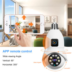 4MP双镜头圆顶室内WiFi P2P摄像机灯泡插座OEM工厂双向夜视云台功能CMOS传感器IP - Product Image 2