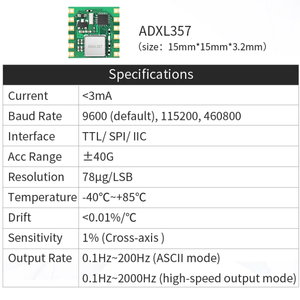 Acelerómetro de 3 ejes serie ADXL357 Sensor 40G Módulo IMU AHRS Módulo ADXL357 - Product Image 2