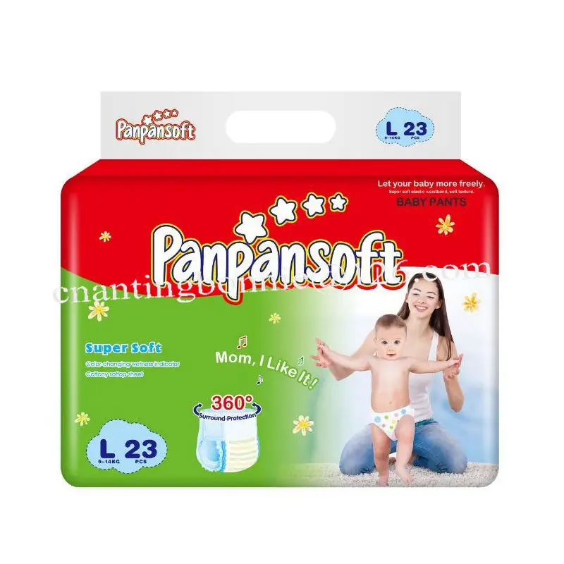 Alto Assorbimento di Buona Qualità Quanzhou Fabbrica Prezzo A Buon Mercato OEM Usa E Getta Bambino Tirare Pannolini Pantaloni di Formazione Pannolino