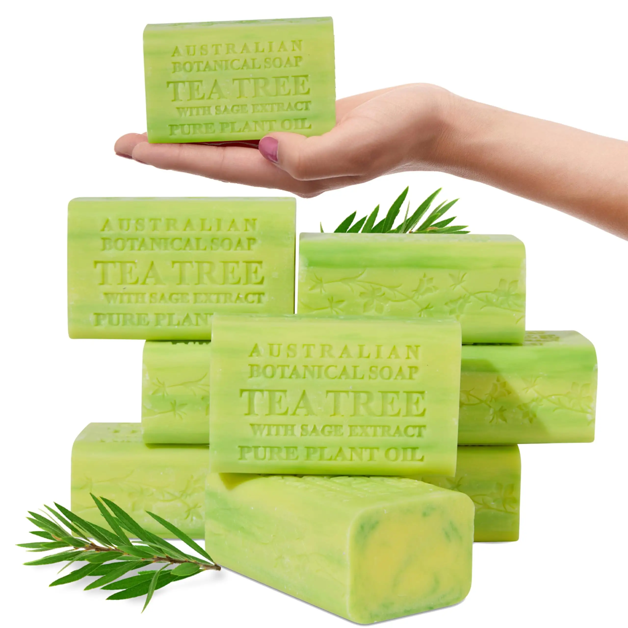 6.6 oz Australian Shea Butter Enriched Natural Tea Tree Oil Ingredient Tea Tree with Sage Extract soap Pack of 8