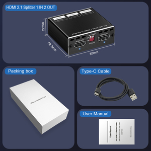 Mejor 8k60hz HDMI 2,1 Splitter Arc Audio EDID Copia Downscale Video Switcher Splitter Box Converter 1 en 2 Out HDMI Splitter - Product Image 6