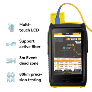 ตัวสะท้อนแสงไฟเบอร์ออปติกแบบแอคทีฟขนาดมินิ OFW OTDR พร้อมหน้าจอสัมผัส1550nm FWT-100 VfL opm 20dB เครือข่าย4G /gprs - Product Image 4
