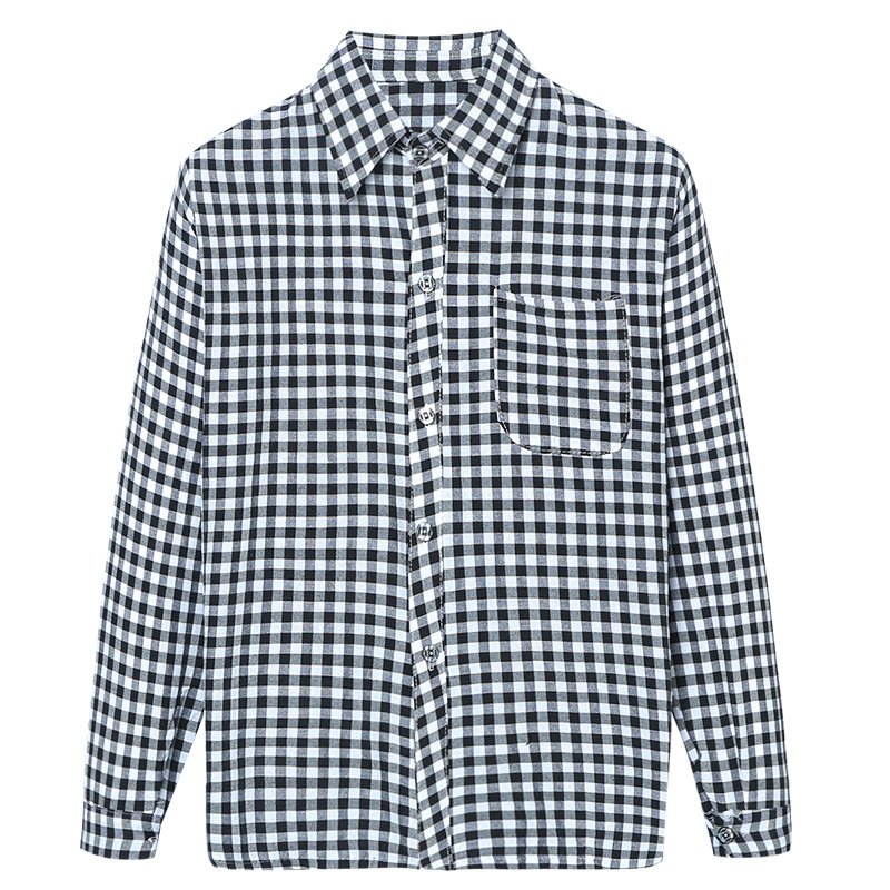 White background with fine black checkered pattern