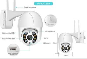 Icsee Ptz无线摄像机无线室外双向音频P2p圆顶安全知识产权摄像机 - Product Image 3