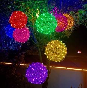 110V 220V pathway park progetto decorativo di illuminazione di natale all'aperto luce ad albero luce a forma di sfera calda luce bianca led
