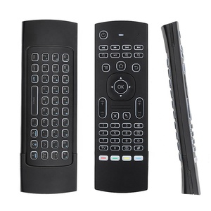 Android TVボックスおよびスマートTV用のIR学習機能を備えたバックライト付きキーボードを備えた交換用バックライト付きMX3エアマウスリモコン - Product Image 1