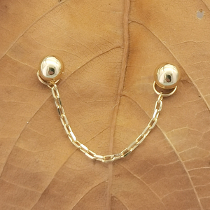 14k gerçek katı altın Mini Piercing takı zincir kulak Piercing bağlantısı - Product Image 5