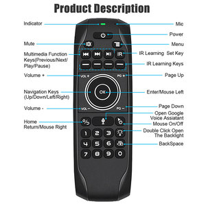 BOXPUT G7V Pro Air Mouse Englische Mini-Tastatur 2.4G Drahtloses IR-Lern-Gyroskop Sprach fernbedienung für Android TV BOX mi G7