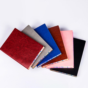 Customized A5 B5 <strong>Notebook</strong> in Soft PU Leather <strong>with</strong> Rainbow Edge Student Business Notepad Thread Sewing <strong>Binding</strong> Box Packing - Product Image 2