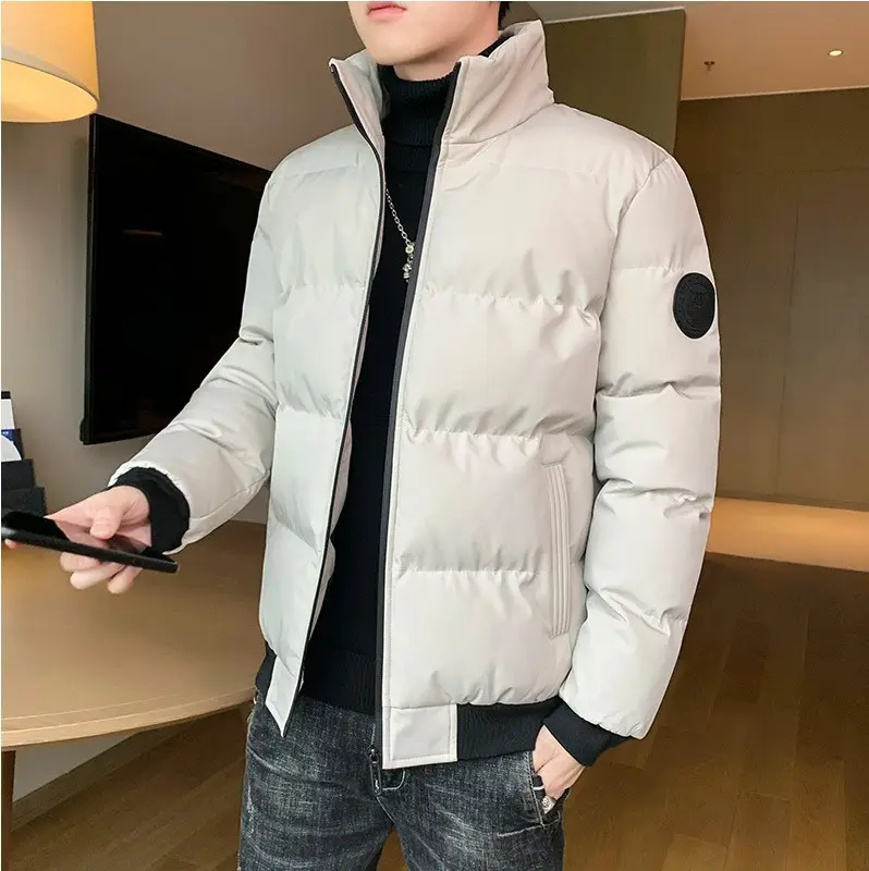 2023 New Cheap Inverno Quente Algodão Jaquetas Personalizar Logotipo Grosso Zip À Prova D' Água Puffer Jacket Men Down Coat