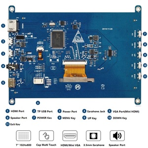 Controlador de HD-MI de 7 pulgadas, pantalla táctil LCD, monitor táctil capacitivo, panel LCD TFT con interfaz táctil USB - Product Image 4