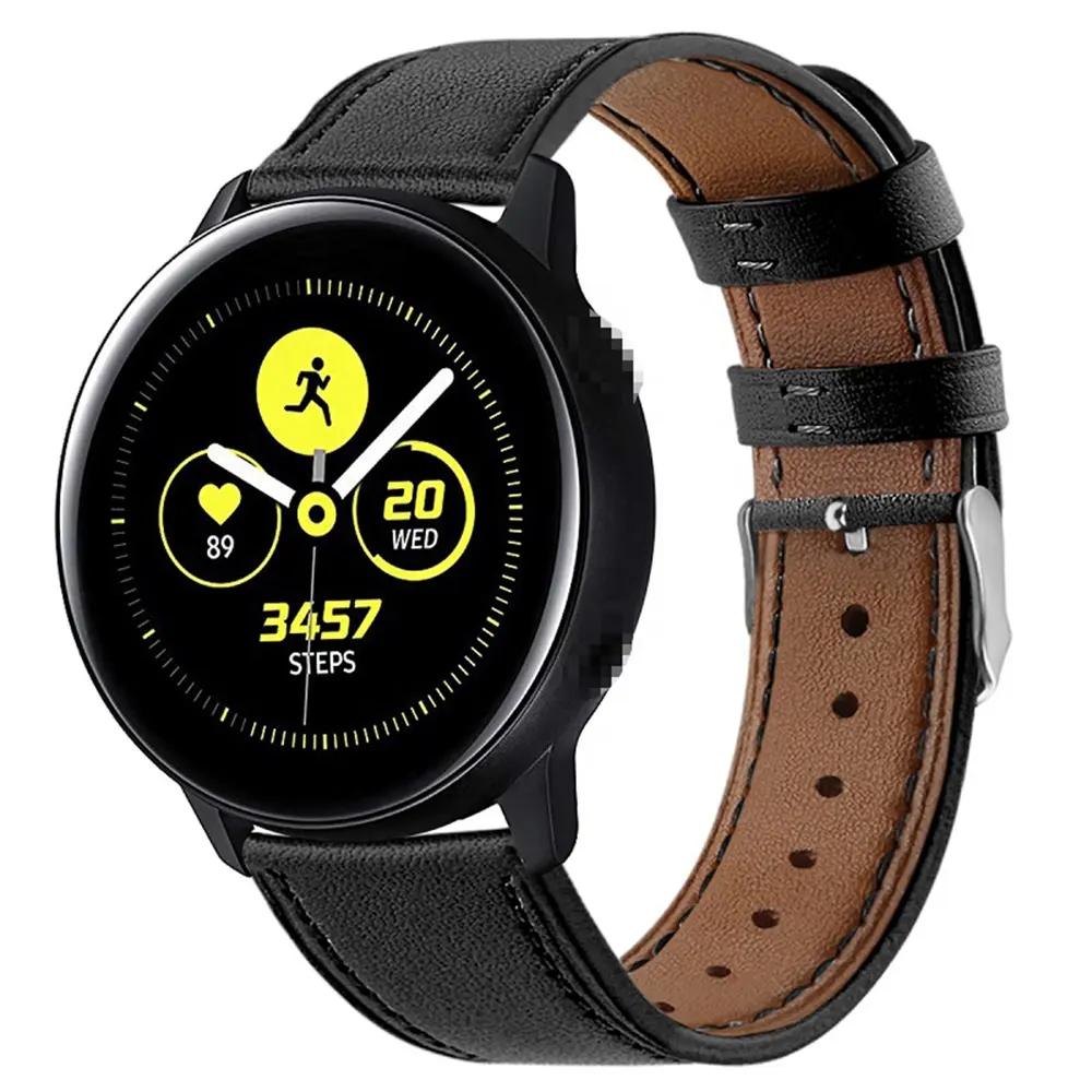 Ремешок из натуральной кожи для Galaxy Watch Active, Фитнес браслет 20 мм 40 мм
